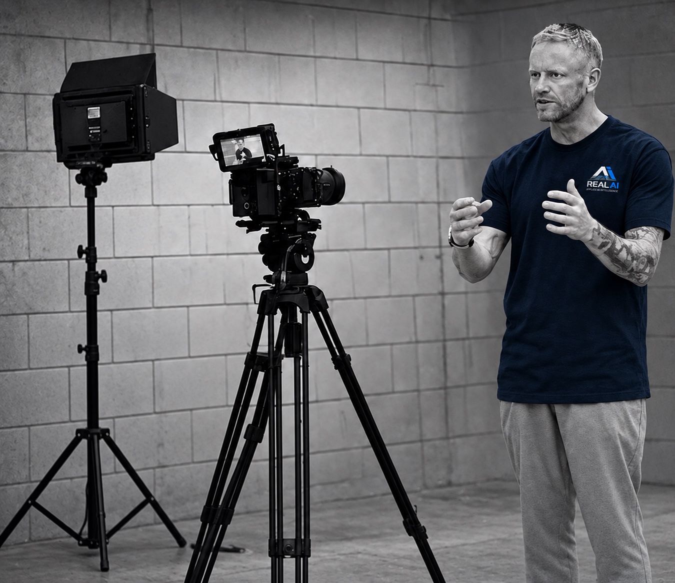 Training environments including a gym, locker room, classroom and restroom